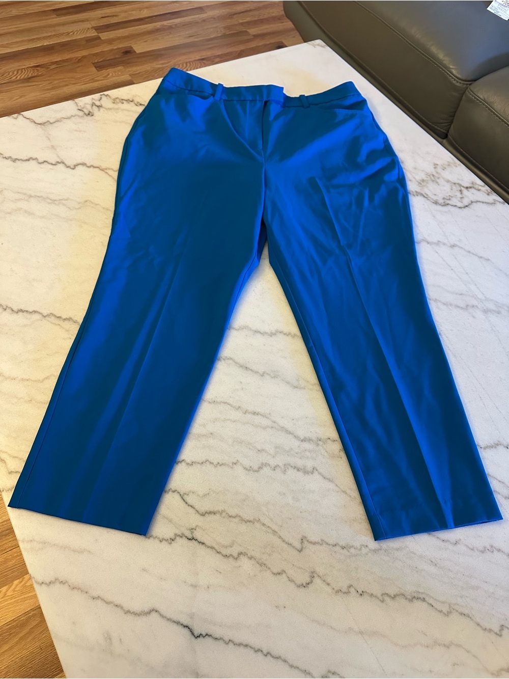 New York & Company Royal Blue Straight-Leg Trousers